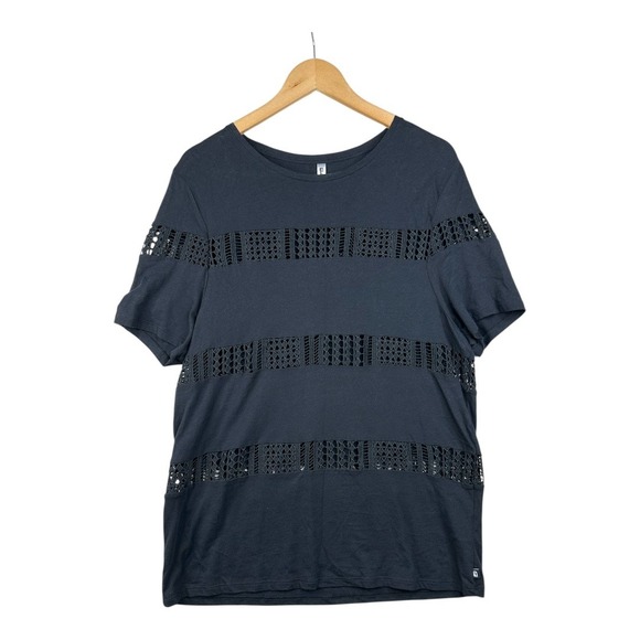 Fabletics Cutout Short Sleeve Shirt size XL Black‎ - Picture 1 of 7